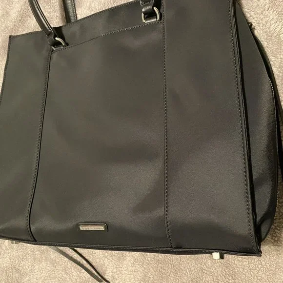 NWT REBECCA MINKOFF Always On Side Regan Tote Black Nylon - Picture 4 of 11